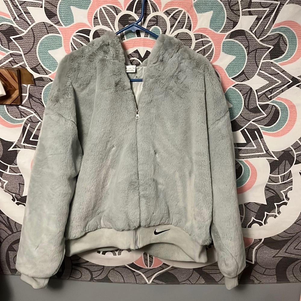 Nike Faux Fur Jacket Plus Size